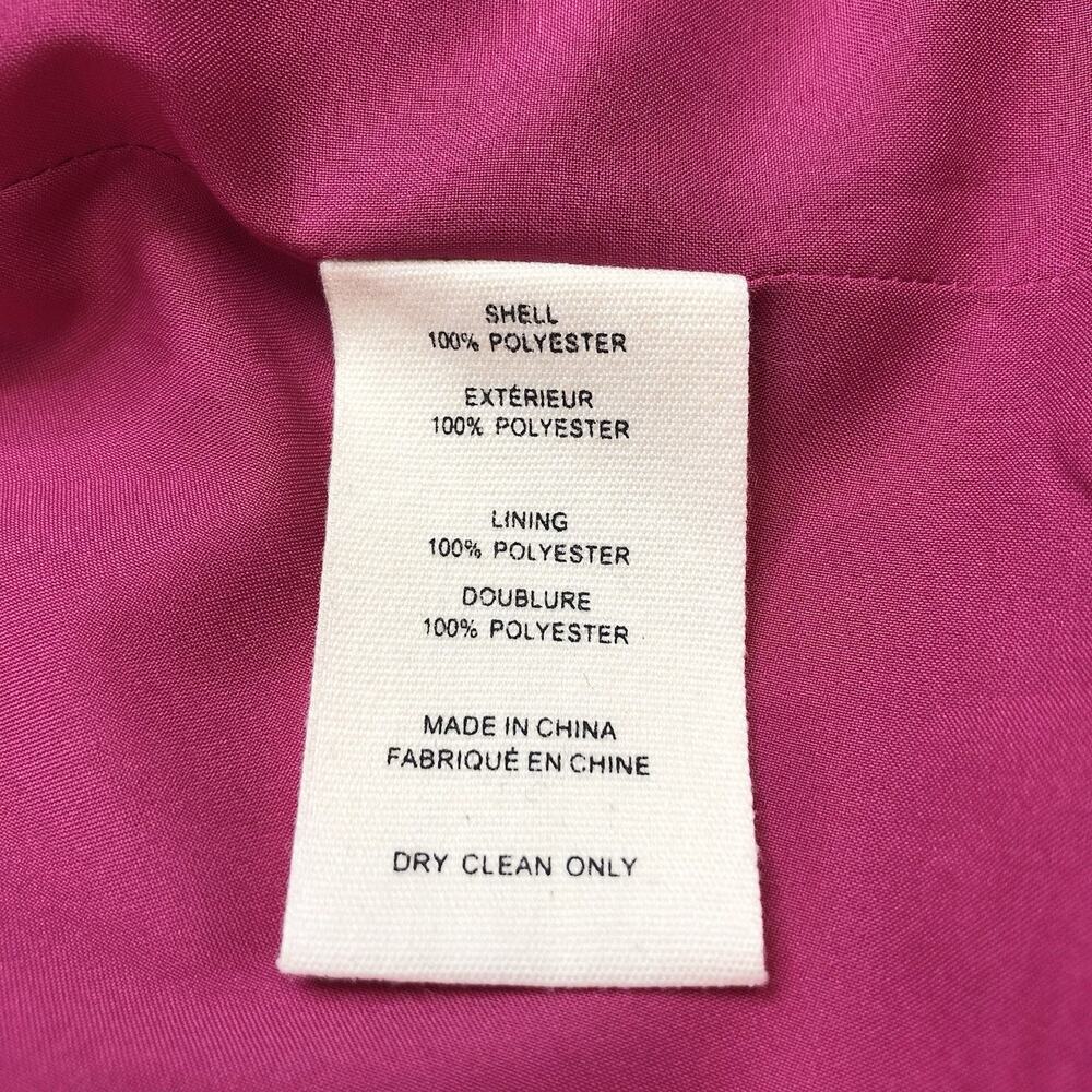 L'AGENCE Hot Pink Tweed Double-Breasted Blazer with Orange Trim - Picture 11 of 13